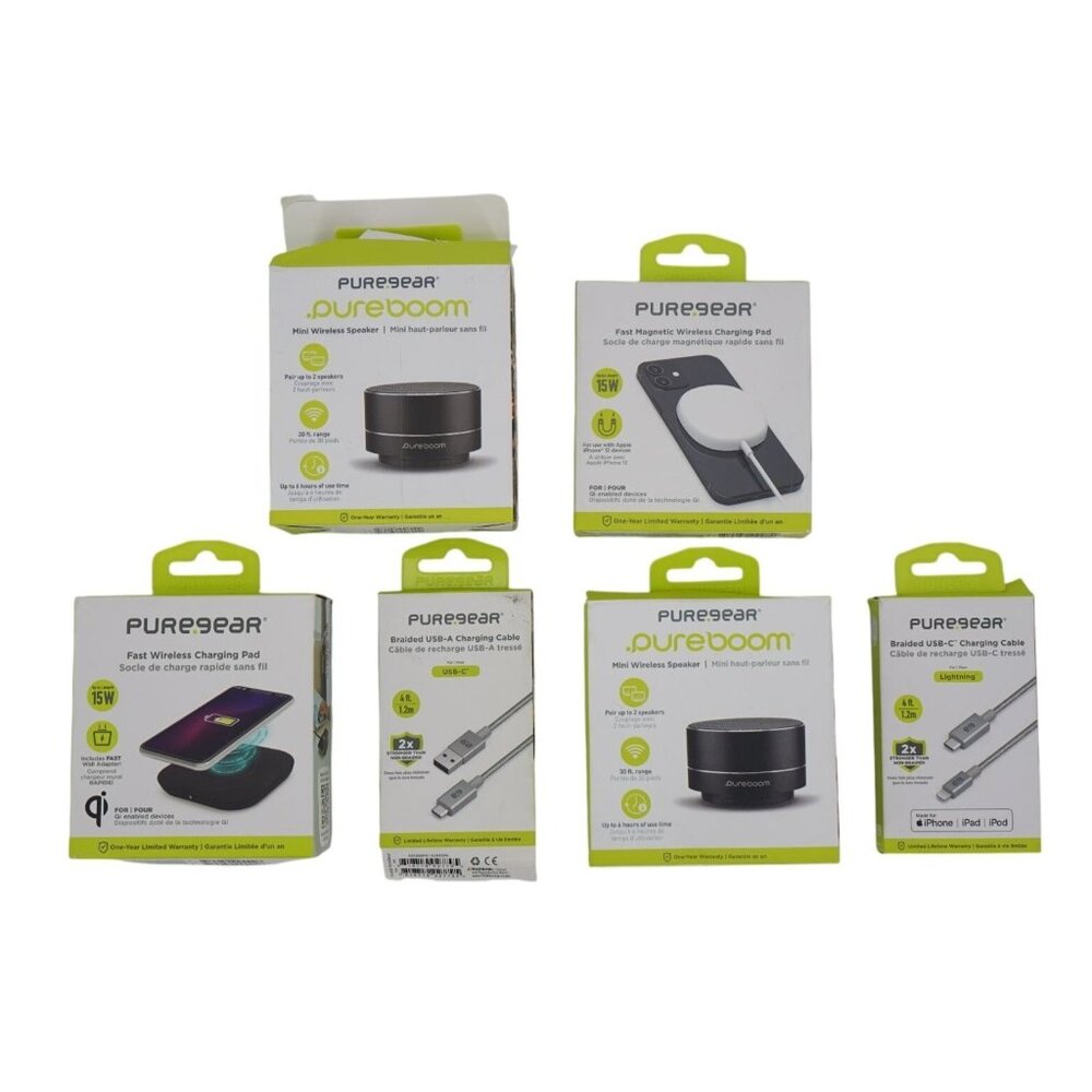 Pure Gear Bundle – Fast Wireless Charging Pad, Pure Boom Mini Wireless Speaker (
